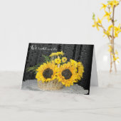 Beileid Sonnenblumen mit Regentropfen Karte (Gelbe Blume)