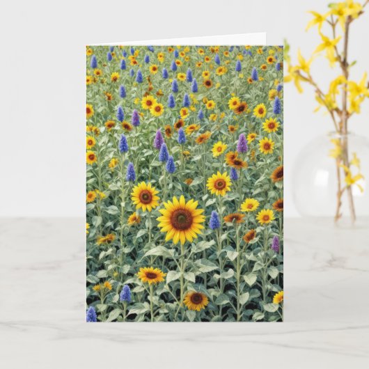 Beileid Sonnenblumen und Wildblume Karte (Gelbe Blume)