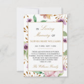 Beileid-Speicher mit Lila Rose dank Karte (Vorderseite)