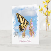 Beileid Spirituell mit Frack Butterfly Arti Karte (Gelbe Blume)