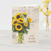 Beileid Sunflower Bouquet auf Brick Karte (Gelbe Blume)
