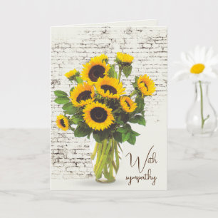 Beileid Sunflower Bouquet auf Brick Karte