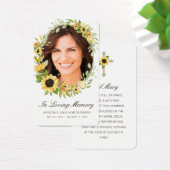 Beileid Sunflower Brown Script Foto Gebetskarte (Schreibtisch)