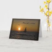 Beileid Sunset mit Sailboat Karte (Gelbe Blume)