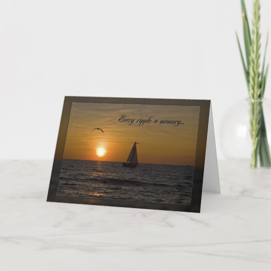 Beileid Sunset mit Sailboat Karte (Vorderseite)