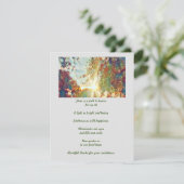 Beileid-Trauergedicht für Geliebte Dankeskarte (Stehend Vorderseite)