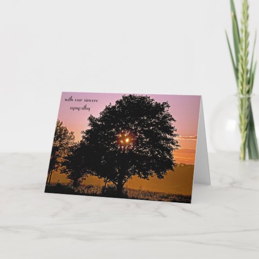 Beileid Tree und Sunset Karte (Vorderseite)