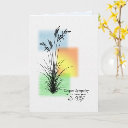 Beileid über den Verlust der Ex-Ehefrau, Gräser Karte (Gelbe Blume)
