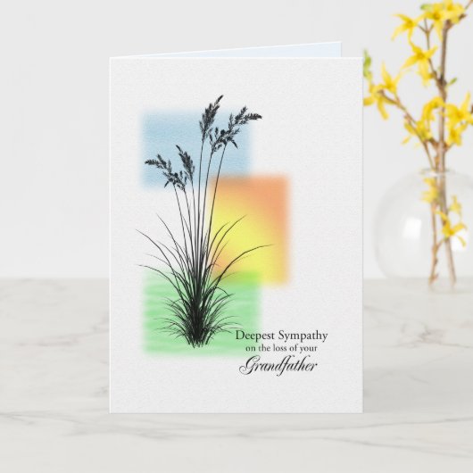 Beileid über den Verlust des Großvaters, Gräser Karte (Gelbe Blume)