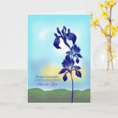 Beileid über den Verlust des Schwiegersohns, viole Karte (Gelbe Blume)