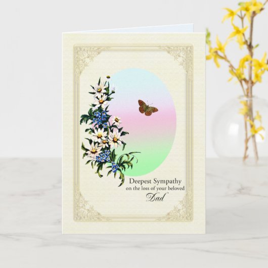 Beileid über den Verlust von Vater, Blume und Schm Karte (Gelbe Blume)