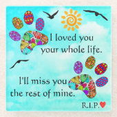 Beileid-Untersetzer für Haustiere Glasuntersetzer (Vorderseite)