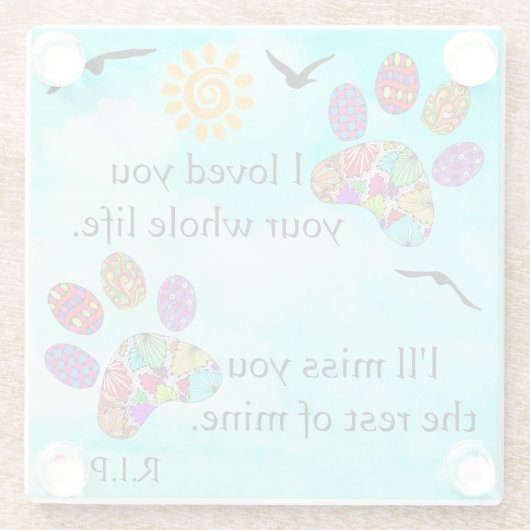 Beileid-Untersetzer für Haustiere Glasuntersetzer (Rückseite)