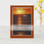 Beileid Verlust des Sohnes, Sonnenuntergang über d Karte (Gelbe Blume)