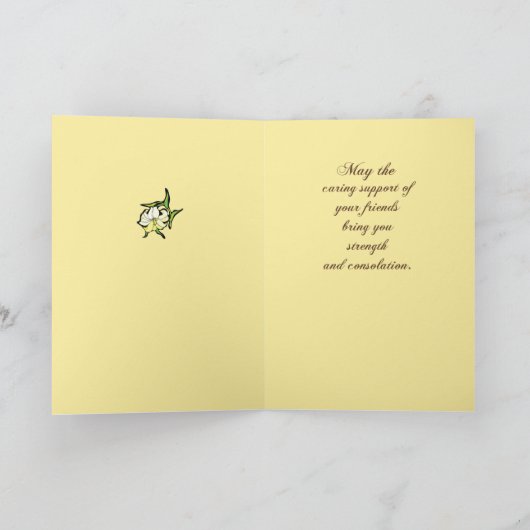 Beileid Verlust des Vaters, Lilien, Kreuz Karte (Innenseite)