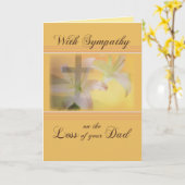 Beileid Verlust des Vaters, Lilien, Kreuz Karte (Gelbe Blume)