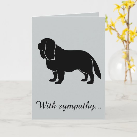 Beileid: Verlust eines Cavalier King Charles Spani Karte (Gelbe Blume)