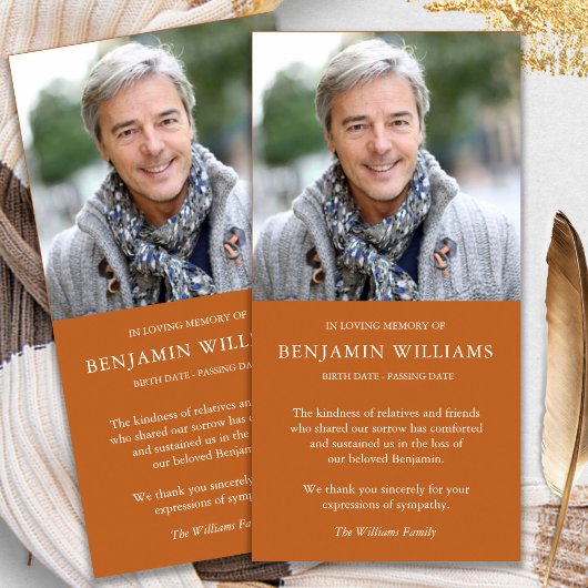 Beileid Verlust Foto Herbstbeerdigung Danke Karten