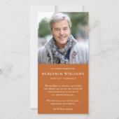 Beileid Verlust Foto Herbstbeerdigung Danke Karten (Vorderseite)