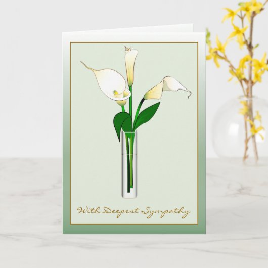 Beileid-Verlust von Bruder von uns:Calla Lilies Karte (Gelbe Blume)