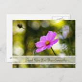 Beileid Vielen Dank Abend Pink Cosmos Wildblume Postkarte (Vorne/Hinten)