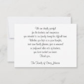 Beileid Vielen Dank, dass Sie eine Flachkarte habe Dankeskarte (Rückseite)