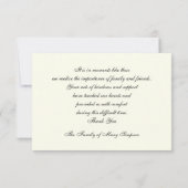 Beileid Vielen Dank, dass Sie eine Flachkarte mit  Dankeskarte (Rückseite)