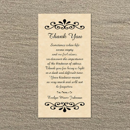 Beileid Vielen Dank, dass Sie Foto Card Pergament  Dankeskarte