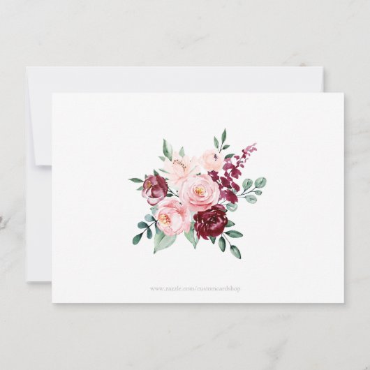 Beileid Vielen Dank, dass Sie sich für Burgund Flo Dankeskarte (Rückseite)