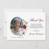 Beileid Vielen Dank, dass Sie sich für Burgund Flo Dankeskarte (Vorderseite)