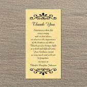 Beileid Vielen Dank für Ihr Foto-Card-Pergament Lo Dankeskarte