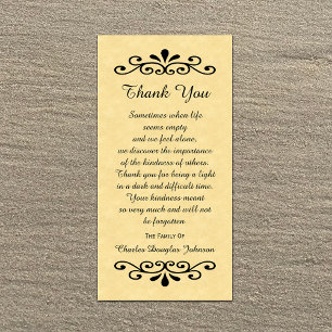 Beileid Vielen Dank für Ihr Foto-Card-Pergament Lo Dankeskarte