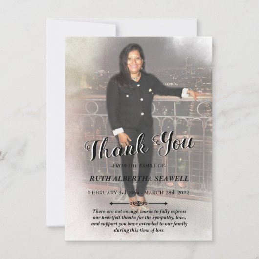 Beileid Vielen Dank für Ihre Karte (Vorderseite)