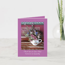 Beileid Vielen Dank für Ihre Vintage Blume Teekart Dankeskarte