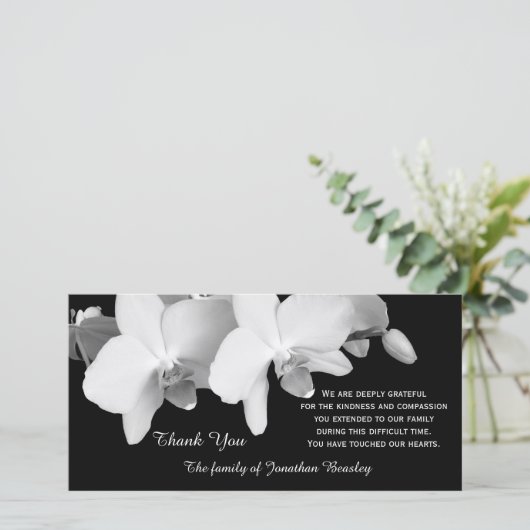 Beileid Vielen Dank Memorial Foto Card - Orchias Dankeskarte (Stehend Vorderseite)