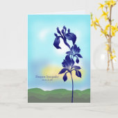 Beileid von uns allen, violette Blumen Karte (Gelbe Blume)