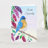 Beileid Wasserfarbe Bluebird in Wisteria Tree Karte (Vorderseite)