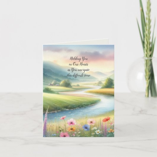 Beileid Wasserfarbe Dankeskarte (Vorderseite)