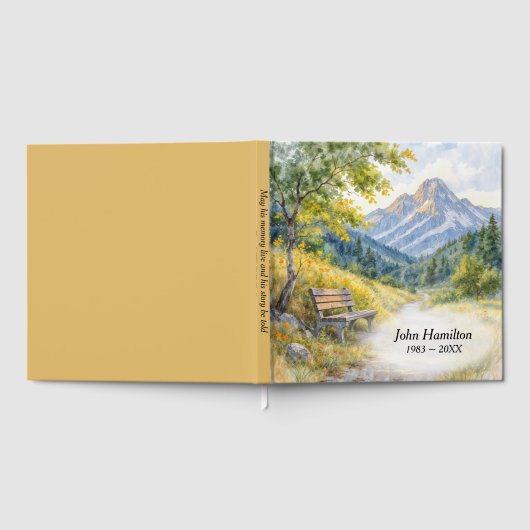 Beileid Wasserfarbener Bergsee-Zauber Gästebuch (Voll)