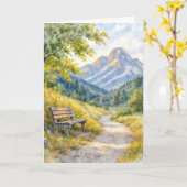 Beileid Wasserfarbener Bergsee-Zauber Karte (Gelbe Blume)