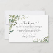 Beileid Watercolor Greenery Vielen Dank Dankeskarte (Vorderseite)
