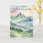 Beileid Watercolor Mountain Scene Karte (Gelbe Blume)