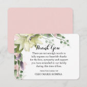 Beileid "Weiße Lilien" (Wasserfarben) Danke, Karte (Vorne/Hinten)