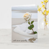 Beileid Weiße Rosen am Strand Sand Karte (Gelbe Blume)