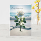 Beileid Weiße Rosen am Strand Sand Karte (Gelbe Blume)