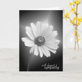 Beileid Weißkosmos auf Schwarz Karte (Gelbe Blume)