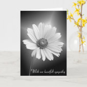 Beileid Weißkosmos auf Schwarz Karte (Gelbe Blume)