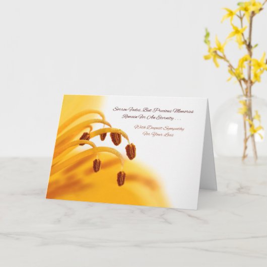 Beileid Wertvolle Erinnerungen Gelbe Lilie Blume Karte (Gelbe Blume)