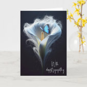 Beileid White Calla Lily und Butterfly Karte (Gelbe Blume)