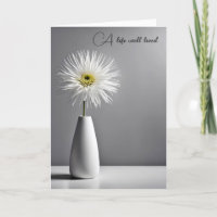 Beileid White Dahlia Blume in Vase